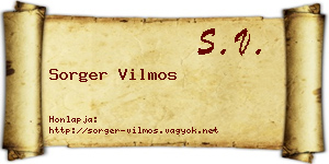 Sorger Vilmos névjegykártya